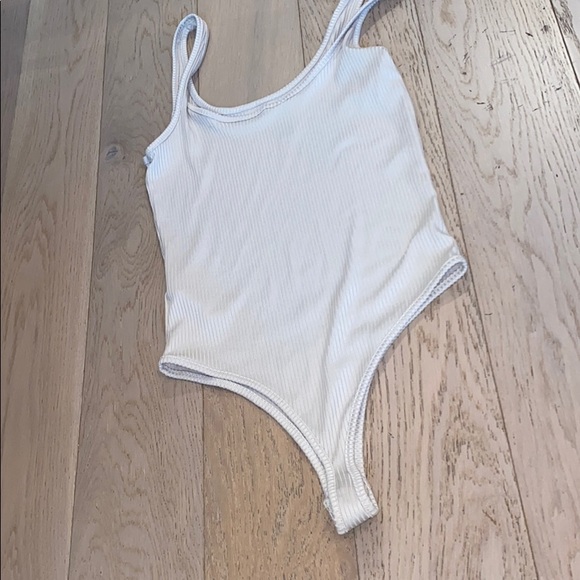 Y.A.S Ribbed Bodysuit with Scoop Neck in Cream - Picture 5 of 8